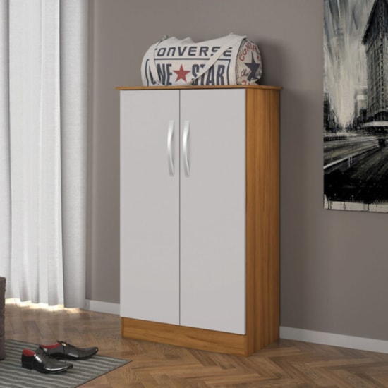 Sapateira Multiuso 2 Portas 3 Prateleiras Alaska Freijó Trend Off