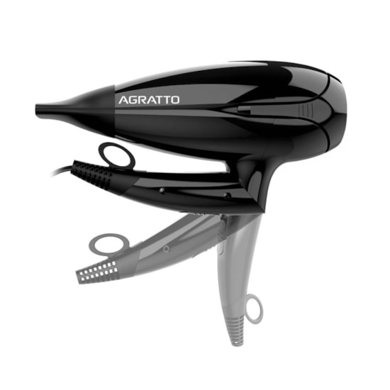 Secador De Cabelo Della Agratto Dobravel 2000W Preto