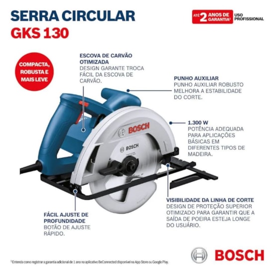 Serra Circular 7 1/4 Gks 1330W Bosch 220 Azul Serra Circular 7 1/4 Gks 1330W Bosch 220 Azul