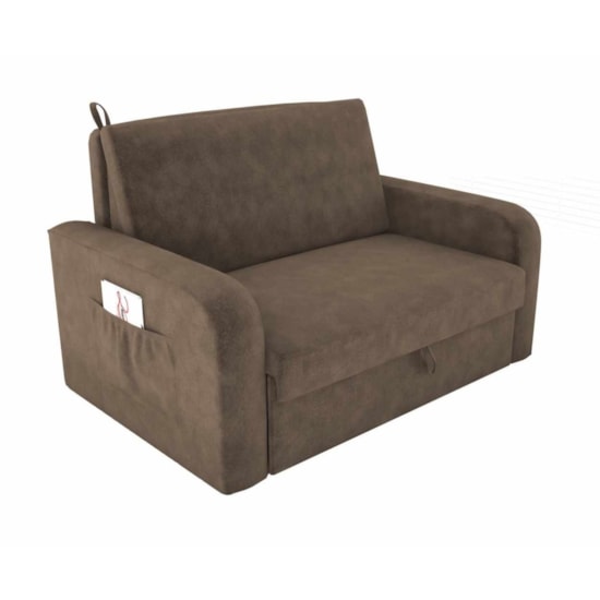 Sofá Cama Daiane Matrix Suede Marrom 388 Sofá Cama Daiane Matrix Suede Marrom 388