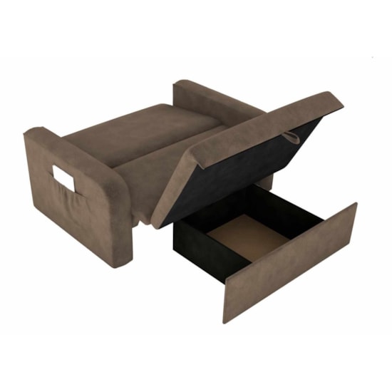Sofá Cama Daiane Matrix Suede Marrom 388 Sofá Cama Daiane Matrix Suede Marrom 388