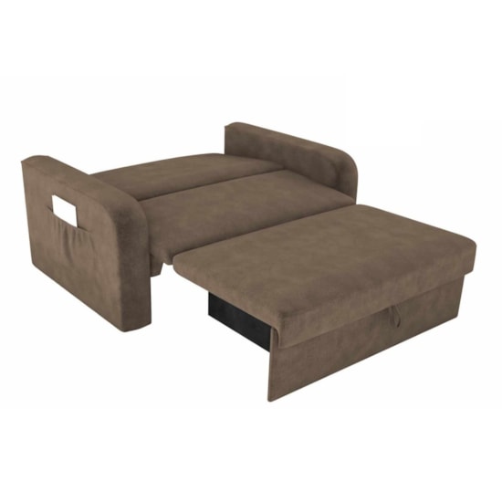 Sofá Cama Daiane Matrix Suede Marrom 388 Sofá Cama Daiane Matrix Suede Marrom 388