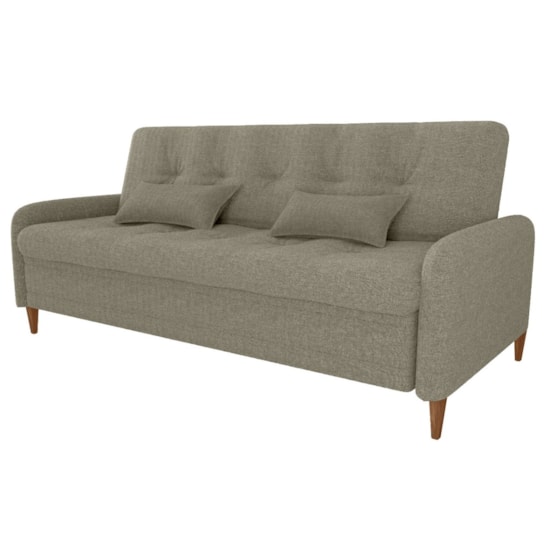 Sofa Cama Donna Encosto Reclinável Bege T05
