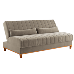 Sofa Cama Duna Reclinavel Moveis Viero Veludo Pérola