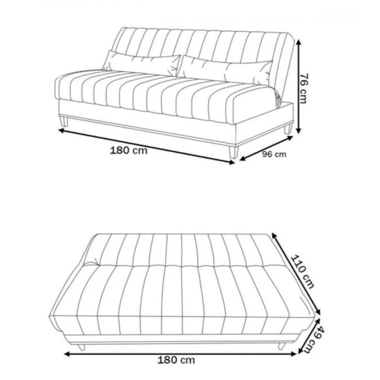 Sofa Cama Duna Reclinavel Moveis Viero Veludo Pérola