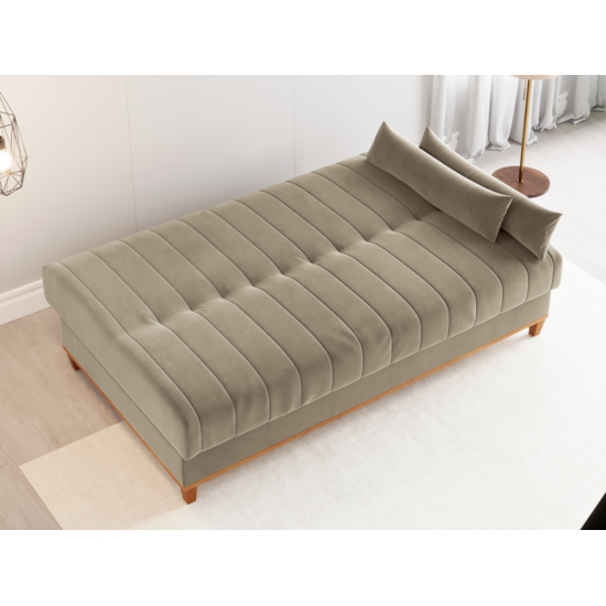 Sofa Cama Duna Reclinavel Moveis Viero Veludo Pérola