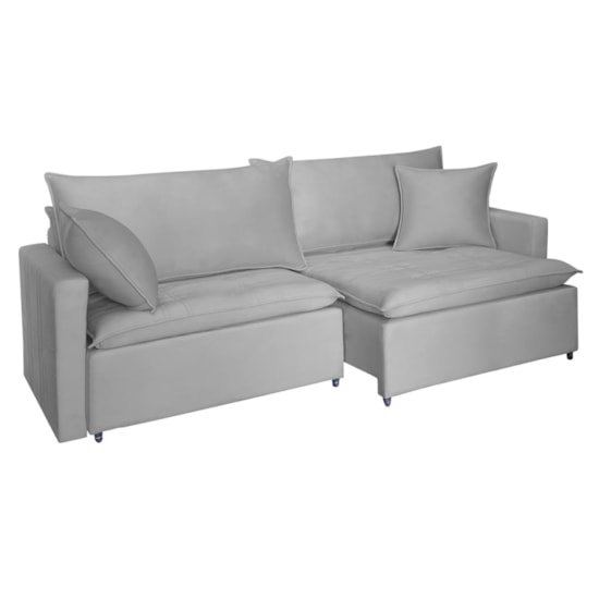 Sofa Cama Grecia Retrátril 2,10 Mts Linho Bege