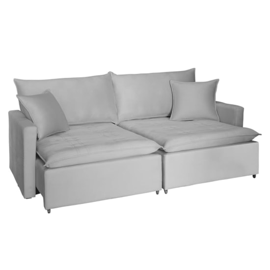 Sofa Cama Grecia Retrátril 2,10 Mts Linho Bege