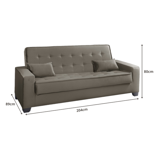 Sofa Cama Montana 2,04 Mts Js Móveis Veludo Castor 1701 Sofa Cama Montana 2,04 Mts Js Móveis Veludo Castor 1701