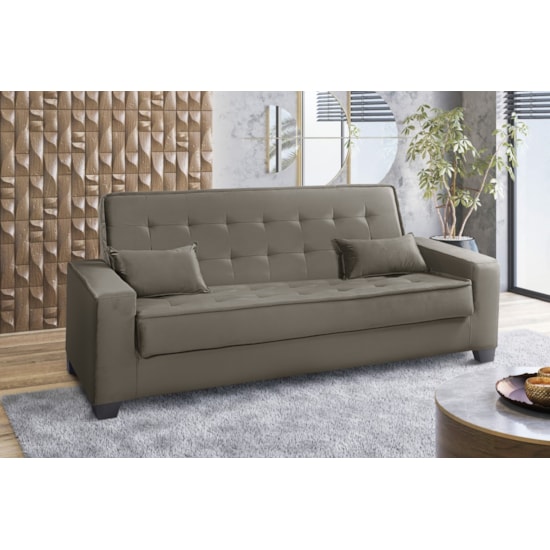 Sofa Cama Montana 2,04 Mts Js Móveis Veludo Castor 1701 Sofa Cama Montana 2,04 Mts Js Móveis Veludo Castor 1701