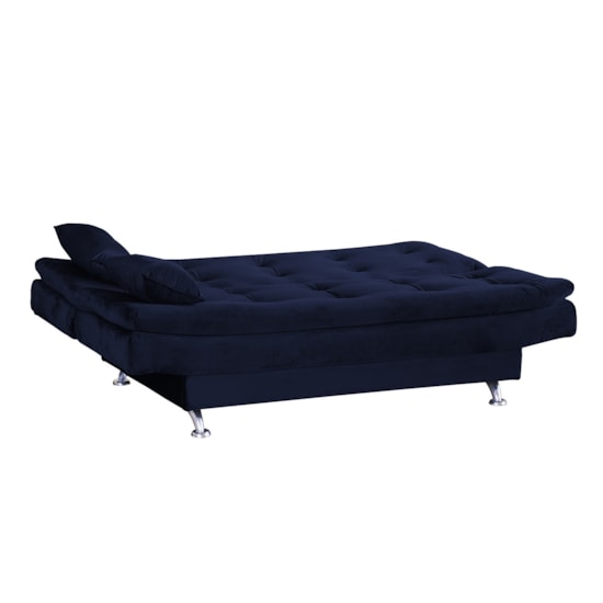 Sofá Cama Salomé 3 Lugares Matrix Azul 433 Sofá Cama Salomé 3 Lugares Matrix Azul 433