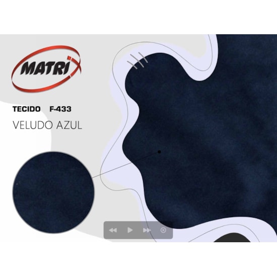 Sofá Cama Salomé 3 Lugares Matrix Azul 433 Sofá Cama Salomé 3 Lugares Matrix Azul 433