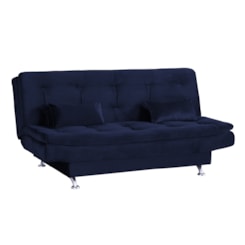 Sofá Cama Salomé 3 Lugares Matrix Azul 433 Sofá Cama Salomé 3 Lugares Matrix Azul 433