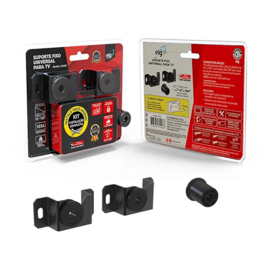 Suporte Fixo De Parede Elg 14 A 100 Polegadas Preto