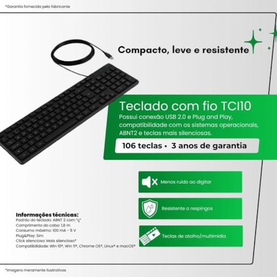 Teclado Tci10 Intelbras Preto