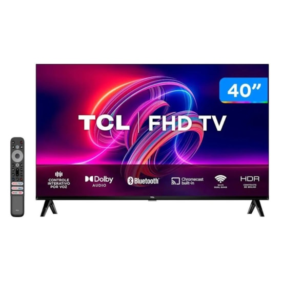 Televisor Smart 40P Google Tcl Coman Voz Preto