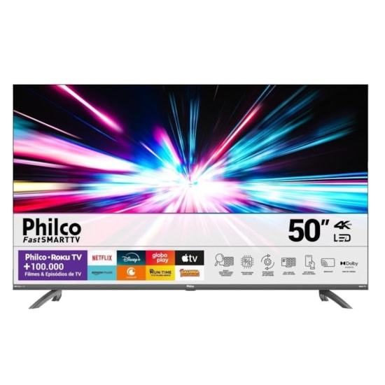 Televisor Smart 50P Roku Tv Ultra Hd 4K Philco Preto