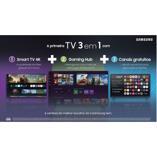 Televisor Smart 55P Uhd 4K Samsung Cryst Preto