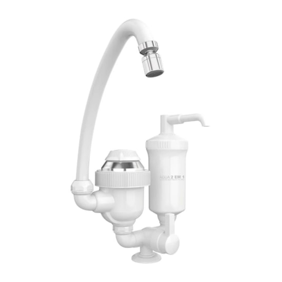 Torneira Eletrica E Filtro Agua 2 Em 1 220V 4400W Balcao Br Branco