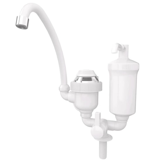 Torneira Eletrica E Filtro Agua 2 Em 1 220V 4400W Balcao Br Branco