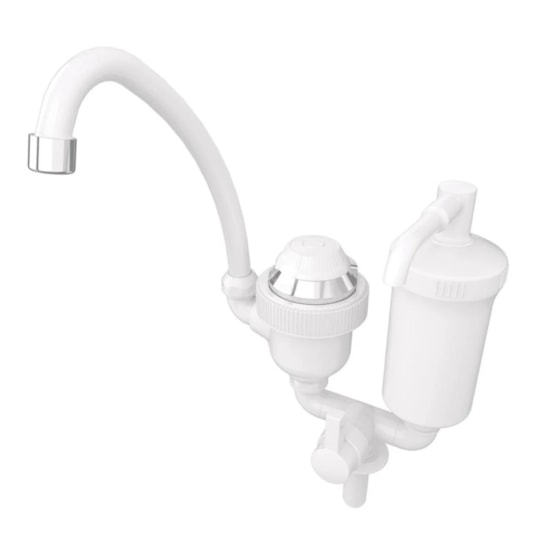 Torneira Eletrica E Filtro Agua 2 Em 1 220V 4400W Balcao Br Branco