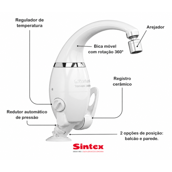 Torneira Eletronica 220V 7000W Branca Branco