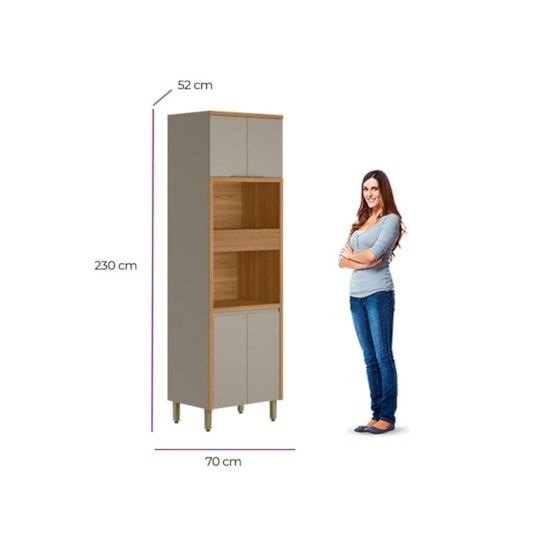 Torre Quente 70Cm Allure Linea Brasil Jequitiba/Gris Fosco