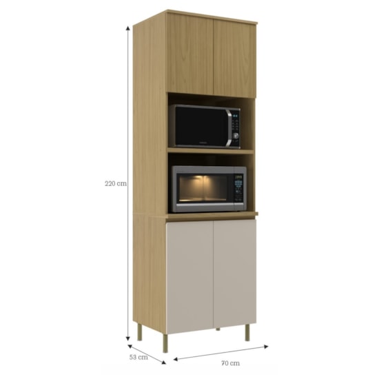 Torre Quente Forno E Micro 70Cm Florenca Canary/Off White 