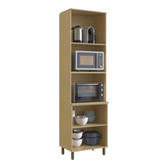 Torre Quente Forno Micro Nova Dubai Louro Freijo Champan Torre Quente Forno Micro Nova Dubai Louro Freijo Champan