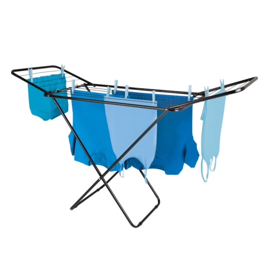 Varal De Chão Com Abas Slim Mor 15Kg Mor Preto Varal De Chão Com Abas Slim Mor 15Kg Mor Preto