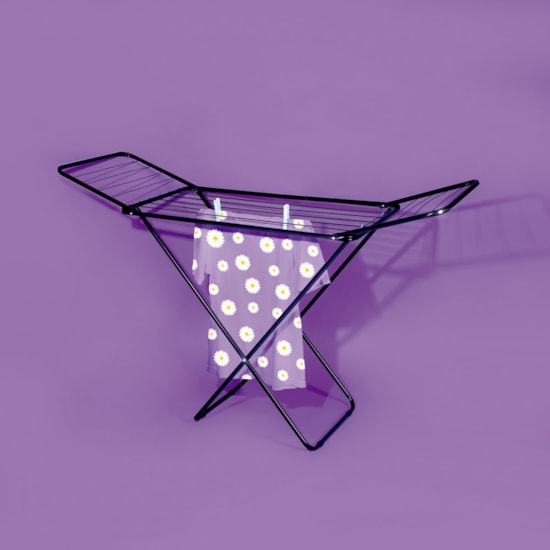 Varal De Chão Com Abas Slim Mor 15Kg Mor Preto Varal De Chão Com Abas Slim Mor 15Kg Mor Preto