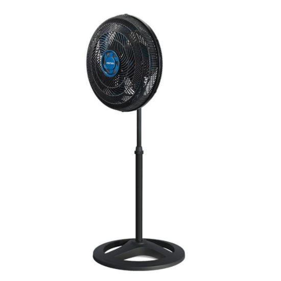 Ventilador Coluna 50Cm Turbo 6 Pas 220V Preto Helice Azul