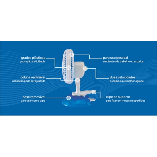 Ventilador Mesa 20Cm Mini Premium Branco Ventilador Mesa 20Cm Mini Premium Branco