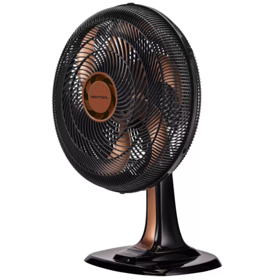 Ventilador Mesa Turbo 6 Pas 50Cm 220V Preto Bronze