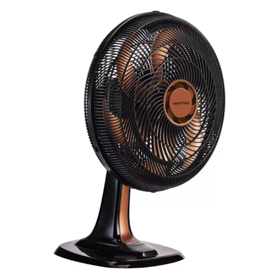 Ventilador Mesa Turbo 6 Pas 50Cm 220V Preto Bronze