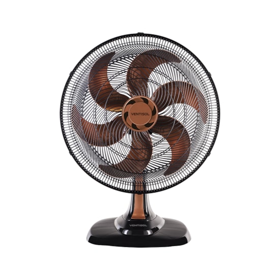 Ventilador Mesa Turbo 6 Pas 50Cm 220V Preto Bronze