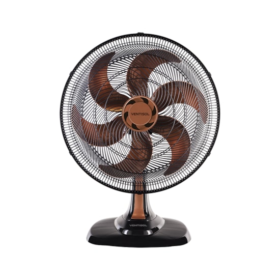 Ventilador Mesa Turbo 6 Pas 50Cm Premium 220V Ventisol Preto Bronze