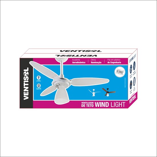 Ventilador Teto Wind Light Ventisol 220V Branco
