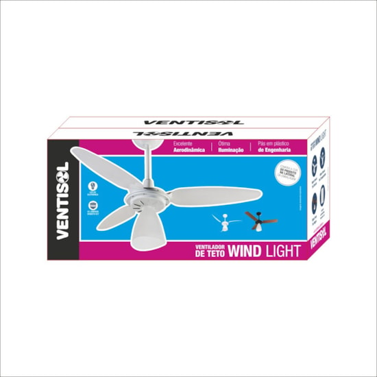 Ventilador Teto Wind Light Ventisol 220V Branco