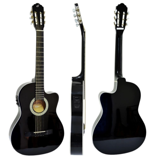Violao Flat Aco Eletroacustico Sf-14 Preto Violao Flat Aco Eletroacustico Sf-14 Preto